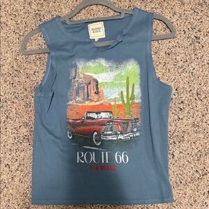 Route 66 Blue Sleeveless womens tank